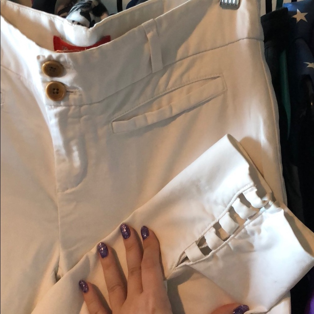 Anthropologie Cartonnier White Pants w/ Cutouts